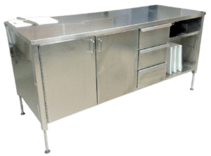 Commercial Stainless Steel Preparation Cabinets – Heavy Duty 304 Grade Kitchen Prep Station with Worktop